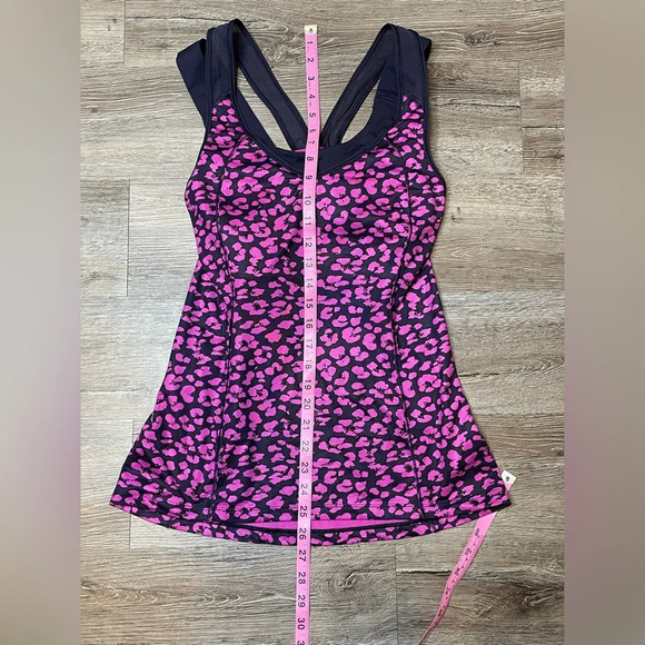 Lululemon Super Sport Tank in Mini Cherry Cheetah Ultra Violet Naval Blue Size 6 - Picture 7 of 8